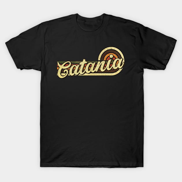 Catania city retro ribbon T-Shirt by NeedsFulfilled